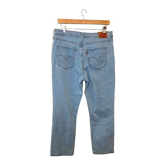 LEVI’S 724 HIGH RISE STRAIGHT Crop Distressed Jeans Blue Women’s 32 X 26 - Picture 2 of 12